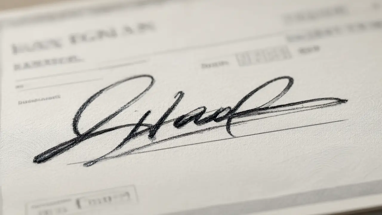 Illustration for Cheque signature examples