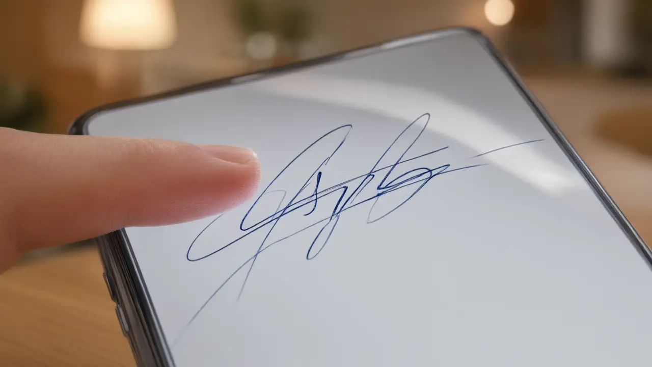 Illustration for A handwritten signature on your phone