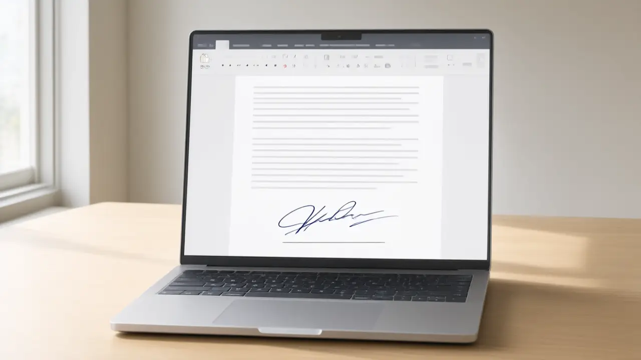 Illustration for A handwritten signature in Word