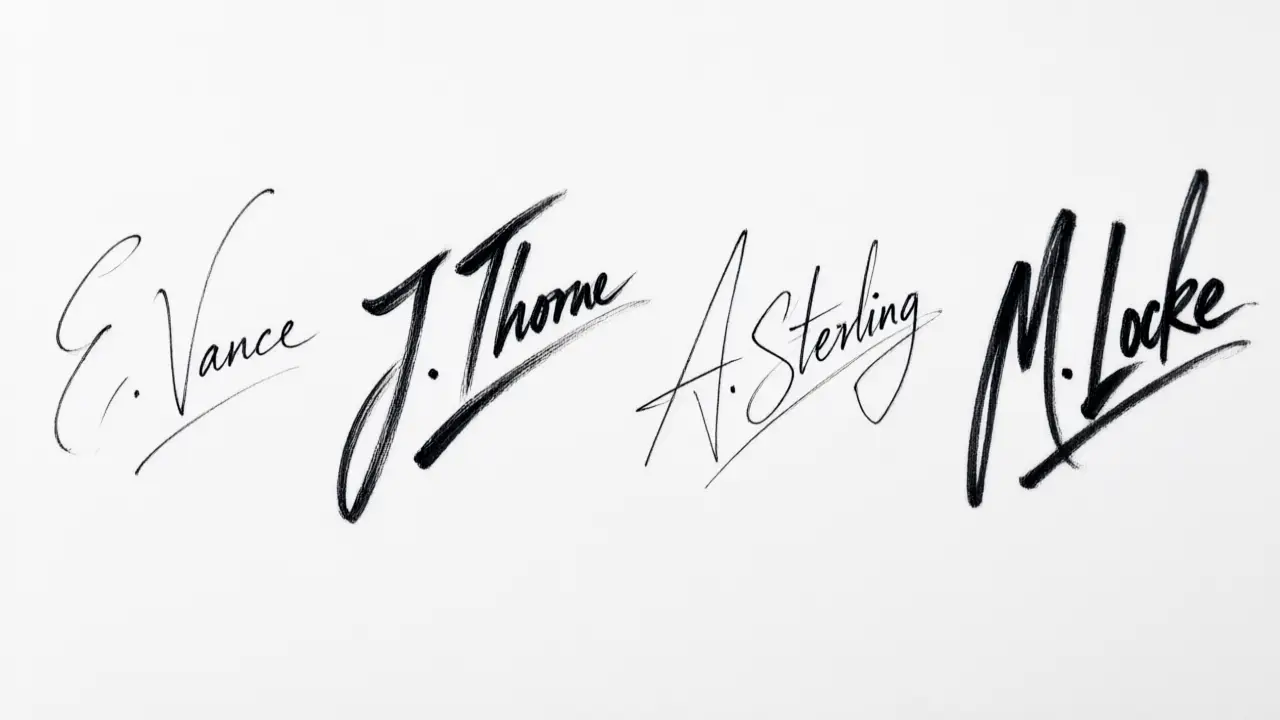 Illustration for Handwritten signature styles